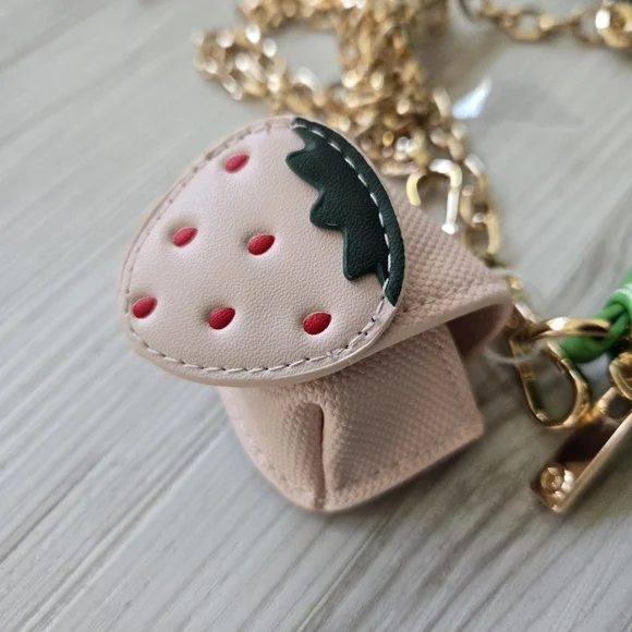 *New* Kate Spade ♠️ Green & White Striped Mini Crossbody Bag with Chain - Picture 3 of 9